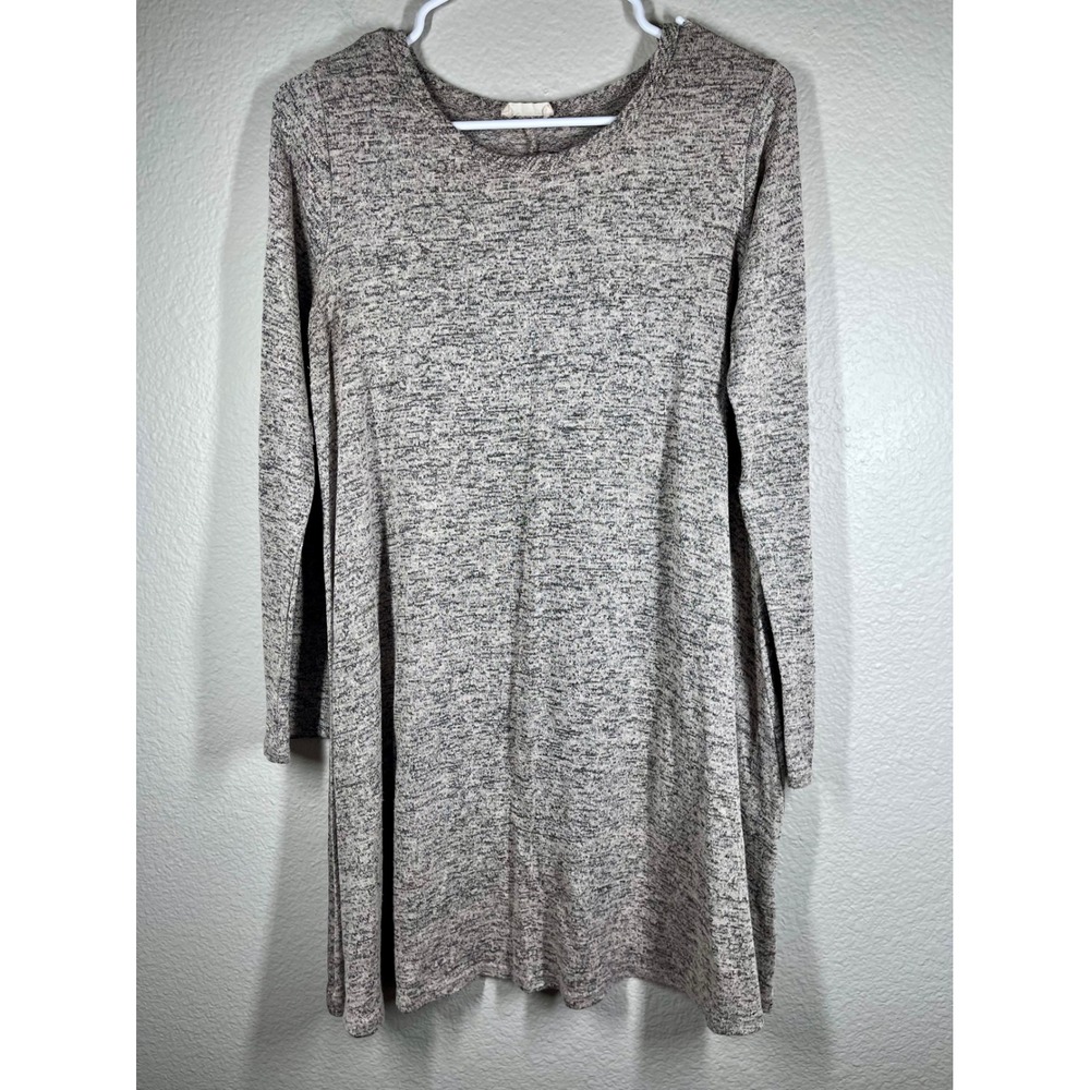 pinc Space Dye Long Sleeve Tunic Dress Womens Sz L Large Heathered Casual
